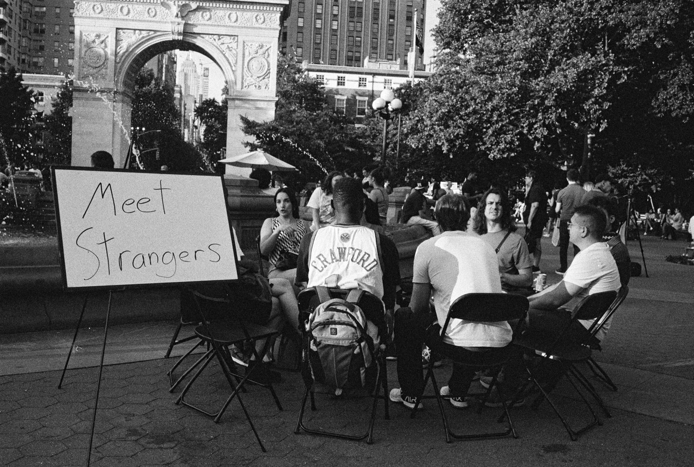 Meeting strangers and making friends at Washington Square Park